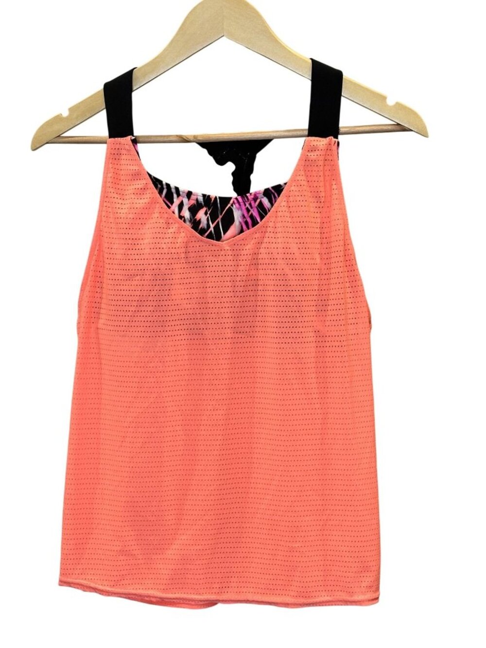 ZEROXPOSUR Women's Size Small Wide Strap Tankini Swimsuit Top - Seashell Orange